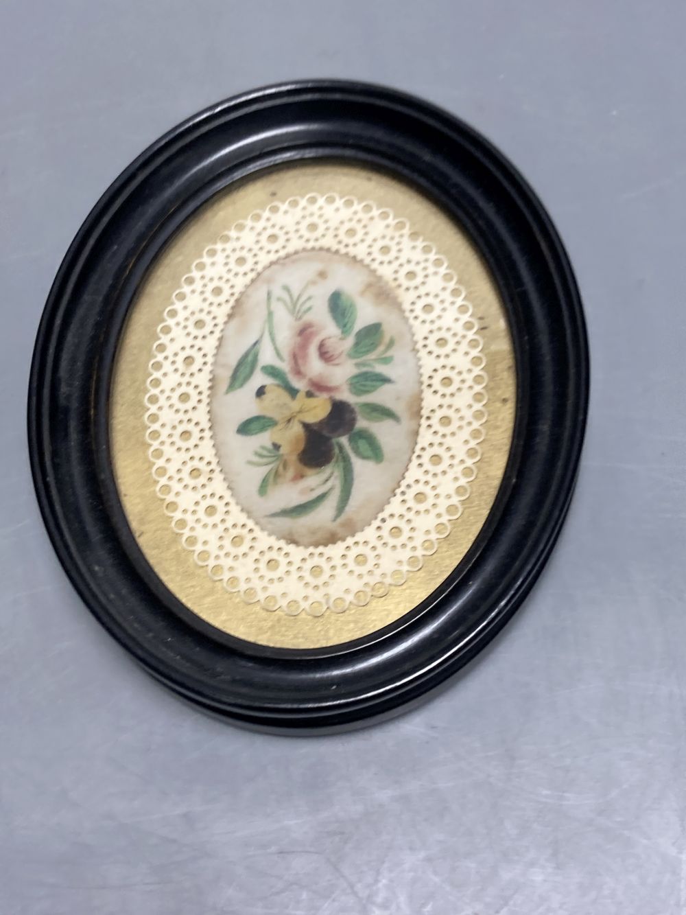 Two pairs of Edwardian watercolour flower and bird studies, retailed by F.J. Harris & Son, of Bath